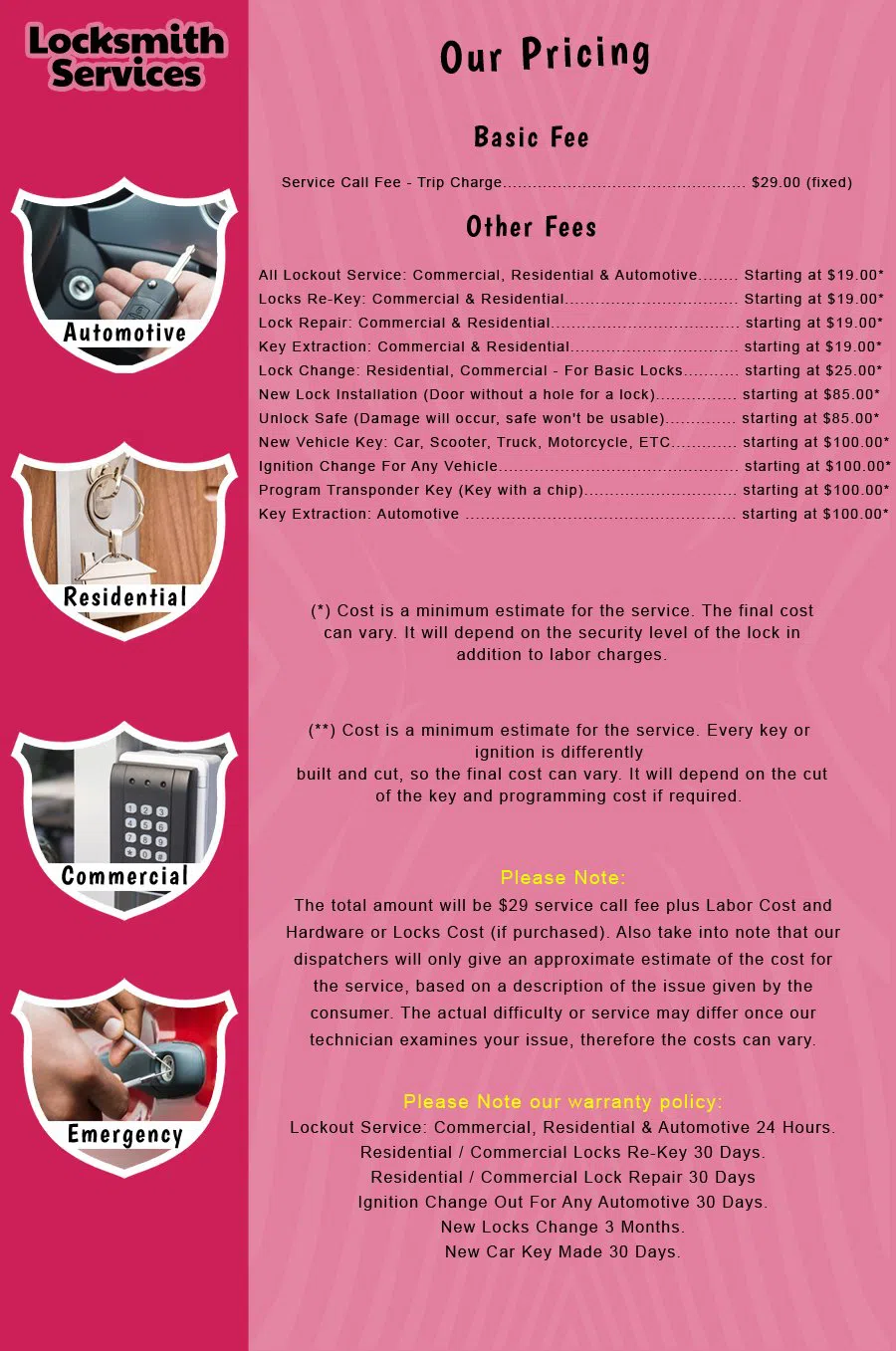 Riverdale NJ Locksmith Store Riverdale, NJ 973-302-5988 - price-list-c-18